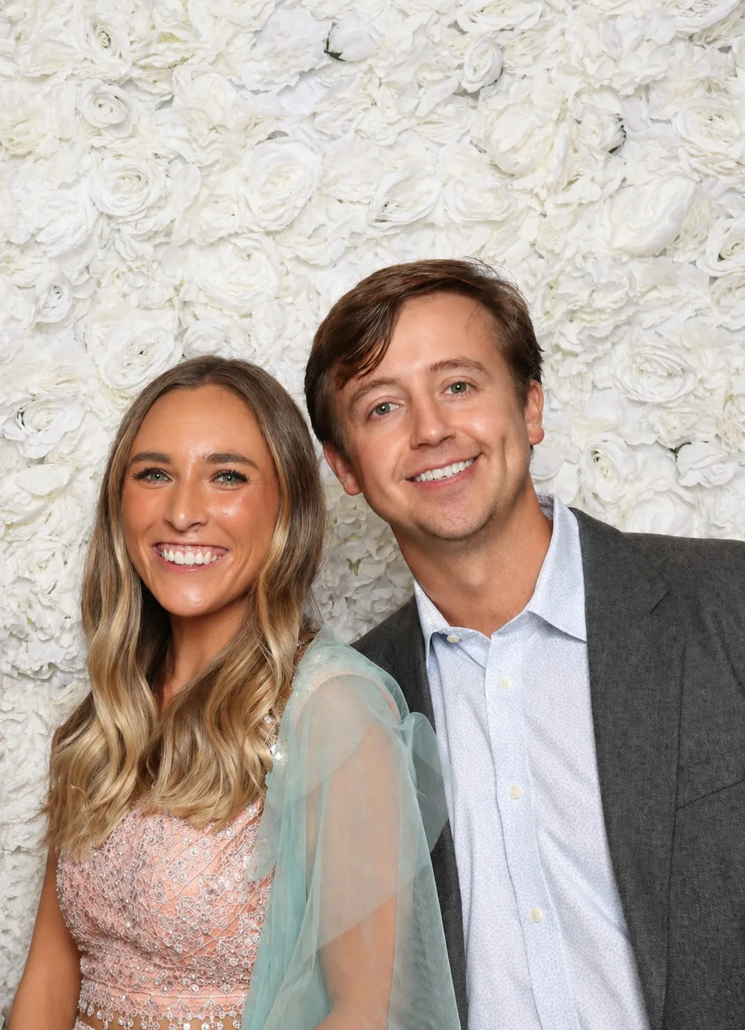 Clutch City Luxury Photo Booth with premium backdrop at Houston wedding